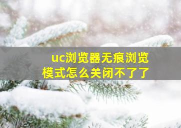 uc浏览器无痕浏览模式怎么关闭不了了