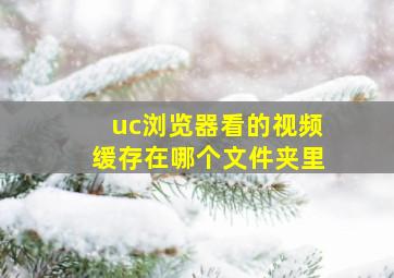 uc浏览器看的视频缓存在哪个文件夹里