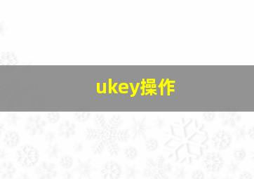 ukey操作