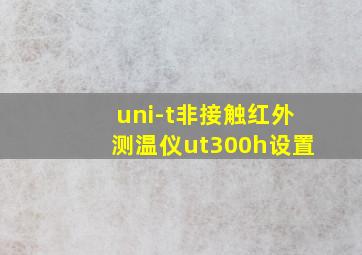 uni-t非接触红外测温仪ut300h设置