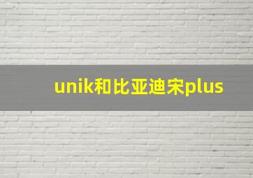 unik和比亚迪宋plus