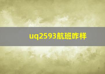 uq2593航班咋样