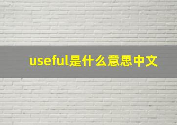 useful是什么意思中文