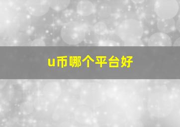 u币哪个平台好