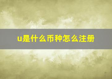 u是什么币种怎么注册