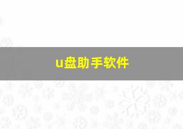 u盘助手软件