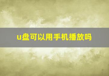 u盘可以用手机播放吗