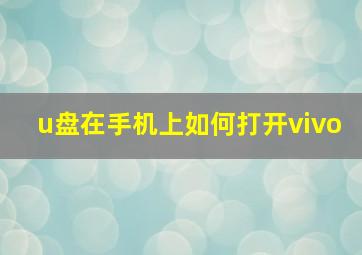 u盘在手机上如何打开vivo