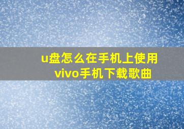 u盘怎么在手机上使用vivo手机下载歌曲