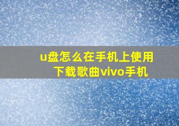 u盘怎么在手机上使用下载歌曲vivo手机