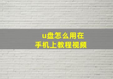 u盘怎么用在手机上教程视频