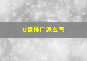 u盘推广怎么写