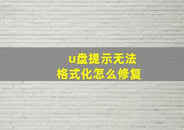 u盘提示无法格式化怎么修复