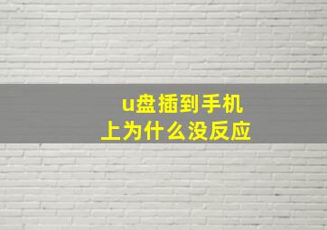 u盘插到手机上为什么没反应