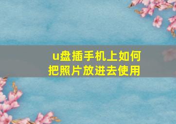 u盘插手机上如何把照片放进去使用