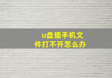 u盘插手机文件打不开怎么办