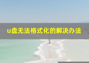 u盘无法格式化的解决办法