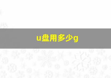 u盘用多少g