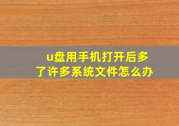 u盘用手机打开后多了许多系统文件怎么办