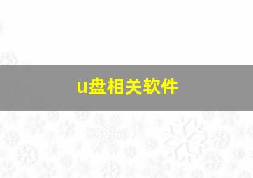 u盘相关软件