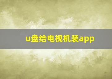 u盘给电视机装app