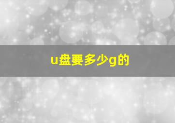 u盘要多少g的