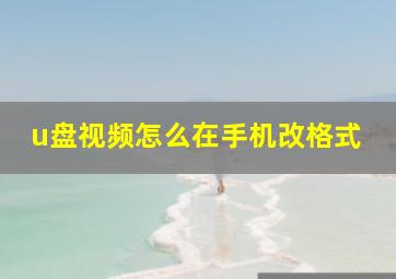 u盘视频怎么在手机改格式