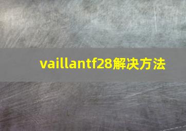 vaillantf28解决方法