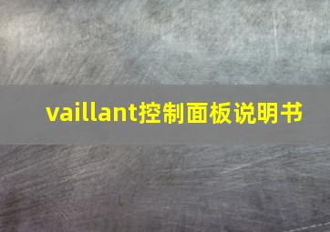 vaillant控制面板说明书