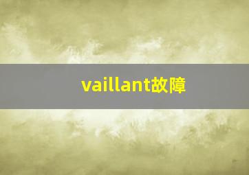 vaillant故障