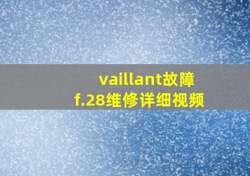 vaillant故障f.28维修详细视频