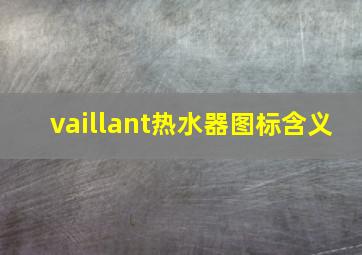 vaillant热水器图标含义