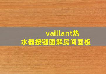 vaillant热水器按键图解房间面板