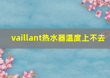 vaillant热水器温度上不去