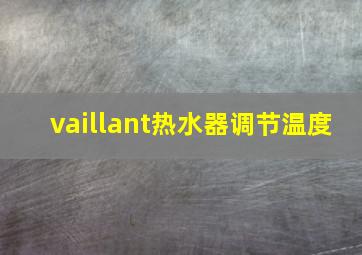 vaillant热水器调节温度