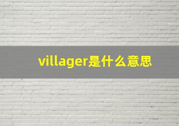 villager是什么意思