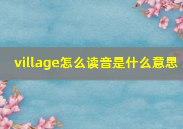 village怎么读音是什么意思