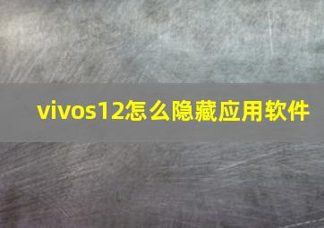 vivos12怎么隐藏应用软件