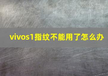 vivos1指纹不能用了怎么办