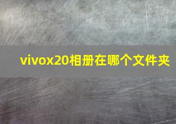 vivox20相册在哪个文件夹