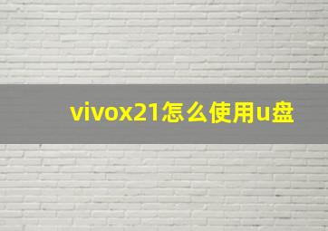 vivox21怎么使用u盘