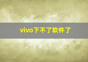 vivo下不了软件了