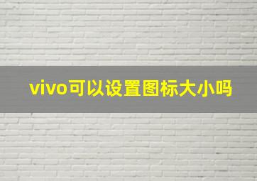 vivo可以设置图标大小吗