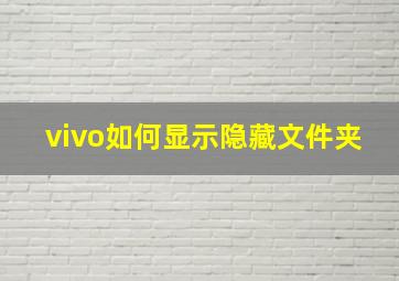 vivo如何显示隐藏文件夹