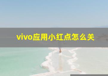 vivo应用小红点怎么关