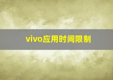 vivo应用时间限制