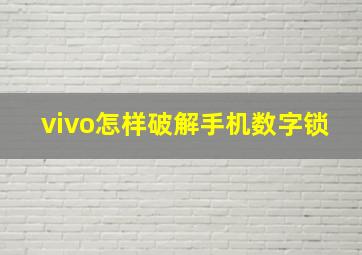 vivo怎样破解手机数字锁