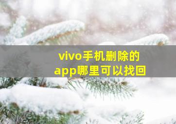 vivo手机删除的app哪里可以找回