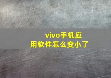 vivo手机应用软件怎么变小了