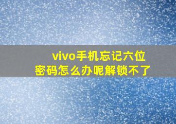 vivo手机忘记六位密码怎么办呢解锁不了